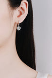 Moissanite Heart-Shaped Halo Drop Earrings 925 Silver