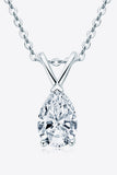 1.50 Ct. Teardrop Moissanite Pendant Necklace 925 Sterling Silver 