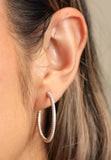 Adored Inlaid Moissanite 925 Sterling Silver Hoop Earrings