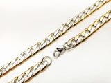 Two Tone Cuban Curb Link Necklace Chain