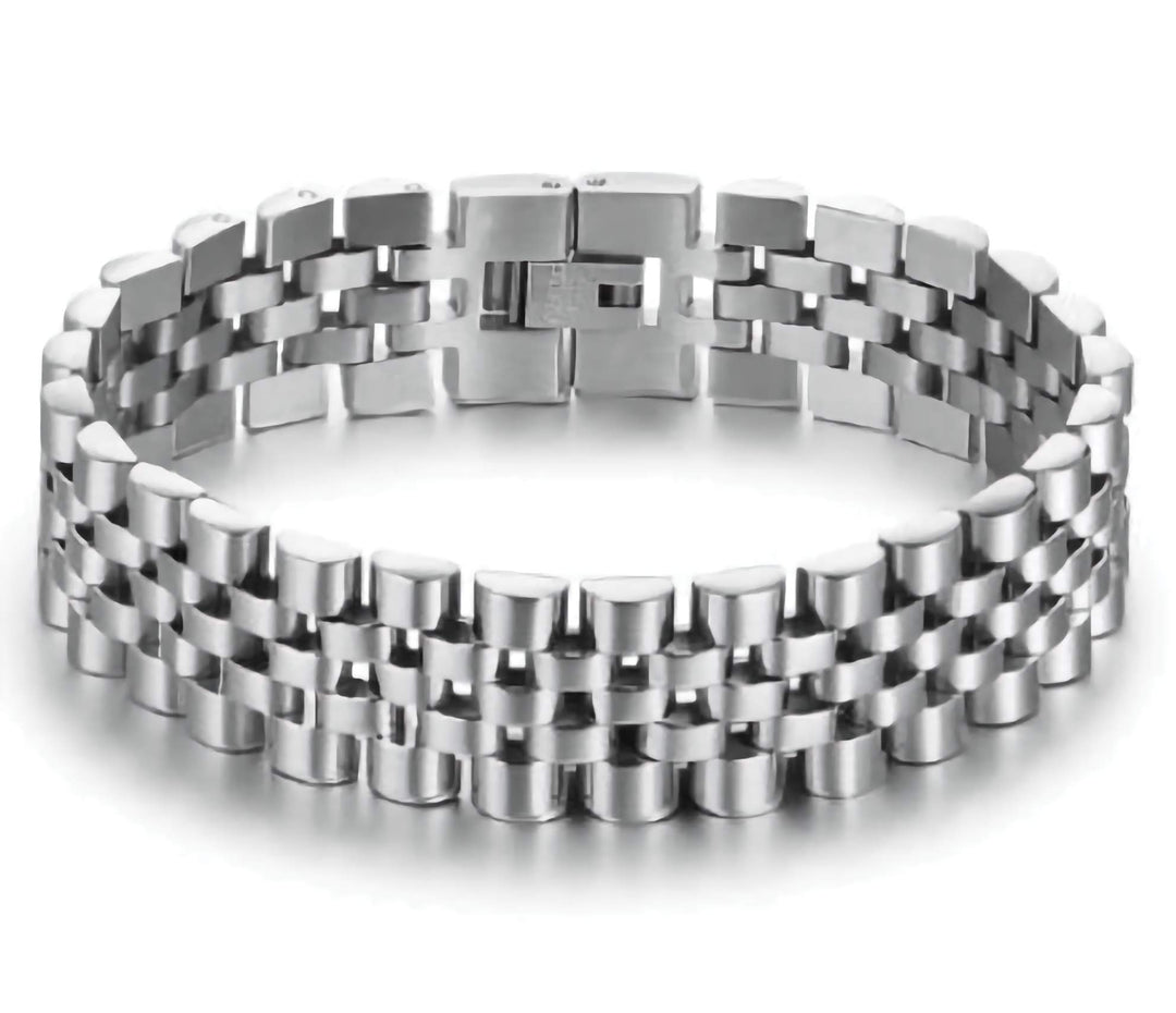 Men's Stainless Steel silver Rolex Style Presidential Jubilee Bracelet.