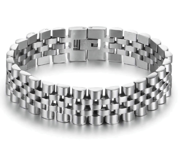 Men's Stainless Steel silver Rolex Style Presidential Jubilee Bracelet.