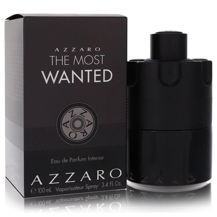 Azzaro The Most Wanted perfume bottle and packaging on a white background