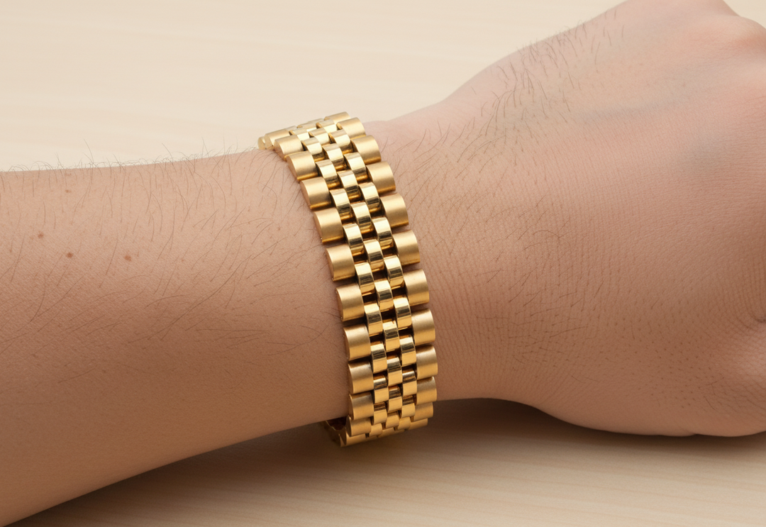 Men's rolex style Stainless Steel Presidential Jubilee Style Bracelet gold tone 