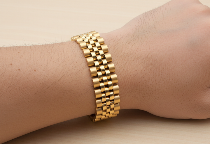 Men's rolex style Stainless Steel Presidential Jubilee Style Bracelet gold tone 