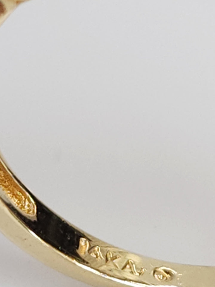 14k Gold Pearls And Diamonds Ring Size 7