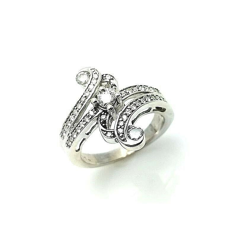 0.50 cttw. Natural Diamond Engagement Ring 14k Solid Gold Journey size 6