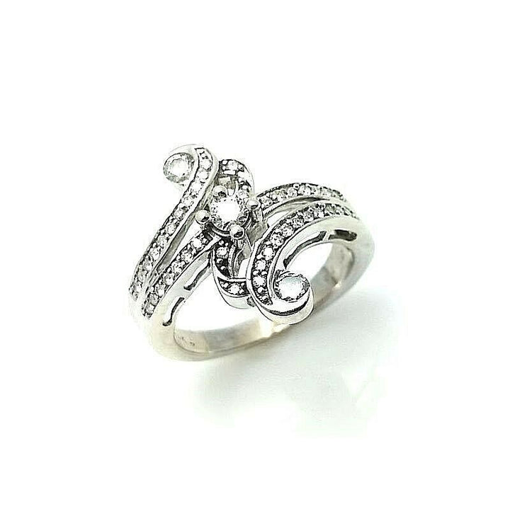 0.50 cttw. Natural Diamond Engagement Ring 14k Solid Gold Journey size 6