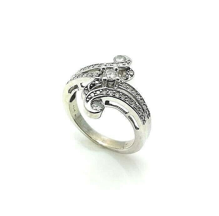 0.50 cttw. Natural Diamond Engagement Ring 14k Solid Gold Journey size 6