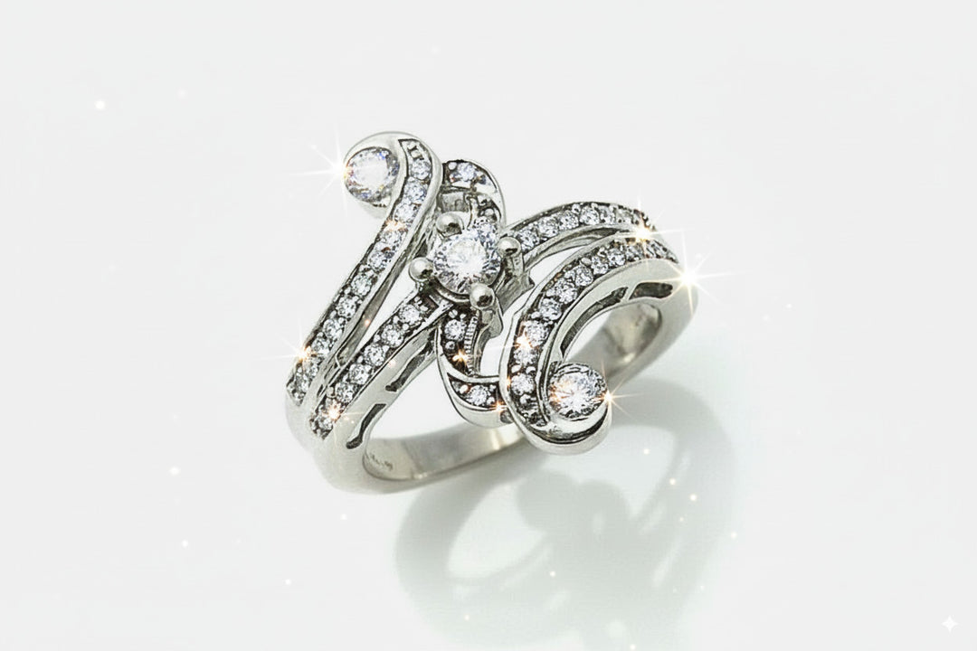 0.50 cttw. Natural Diamond Engagement Ring 14k Solid Gold Journey size 6