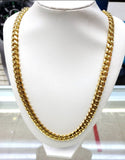 Miami Cuban Link Chain 14K Gold Plated Stainless Steel