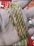 5MM Rope Chain Necklace 14K Gold Plated Stainless Steel