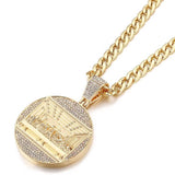 Large Jesus Last Supper Iced Out Gold Pendant Necklace with Cuban link Chain