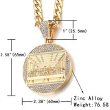 Large Jesus Last Supper Iced Out Gold Pendant Necklace with Cuban link Chain